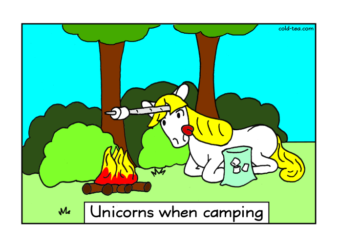 Unicorn when camping